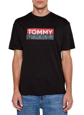 Schwarzes Tommy Jeans Entry T-Shirt für Männer