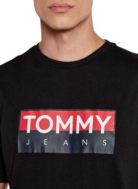 Schwarzes Tommy Jeans Entry T-Shirt für Männer