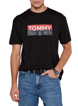 Schwarzes Tommy Jeans Entry T-Shirt für Männer