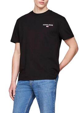 T-shirt Tommy Jeans Linear schwarz für Männer