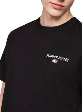 T-shirt Tommy Jeans Linear schwarz für Männer