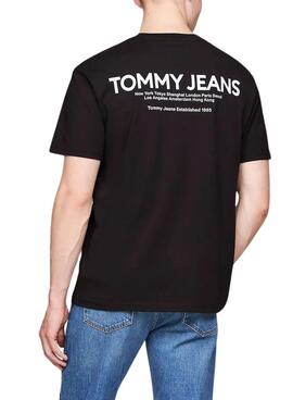 T-shirt Tommy Jeans Linear schwarz für Männer