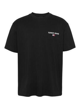 T-shirt Tommy Jeans Linear schwarz für Männer