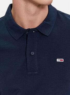 Polo Tommy Jeans Placket in Marineblau für Männer.