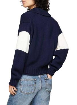 Pullover Tommy Jeans Rugby in Marineblau für damen