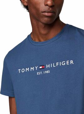 T-Shirt Tommy Hilfiger basic in Blau für herren