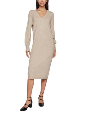 Kleid Vila Vicomfy beige für frauen