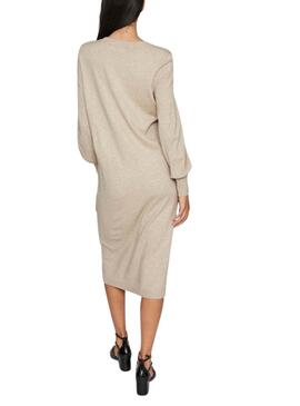 Kleid Vila Vicomfy beige für frauen