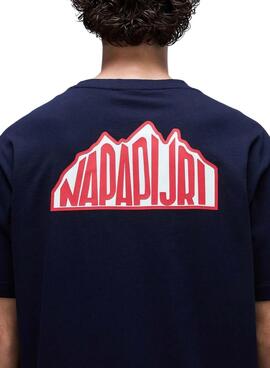 T-shirt Napapijri Linth in Marineblau für herren