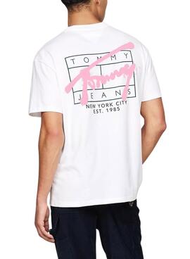 T-Shirt Tommy Jeans Spray Weiß für herren