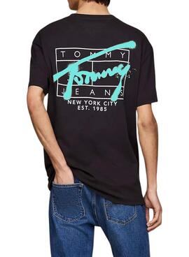 T-Shirt Tommy Jeans Spray in Schwarz für herren