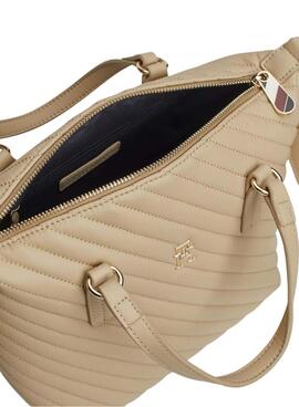 Handtasche Tommy Hilfiger Poppy gesteppt beige für Frauen