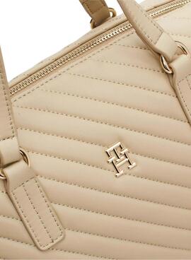 Handtasche Tommy Hilfiger Poppy gesteppt beige für Frauen