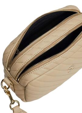 Handtasche Tommy Hilfiger Quilted Camera beige für Frauen