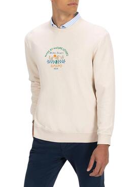 Sweatshirt El Pulpo Nature Lovers beige für männer