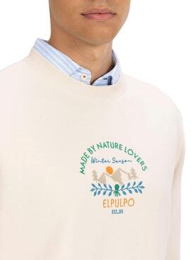 Sweatshirt El Pulpo Nature Lovers beige für männer