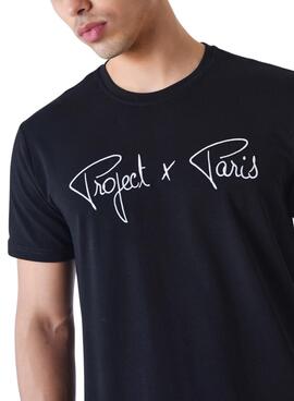 T-Shirt Project x Paris Embroidery Logo Schwarz für männer