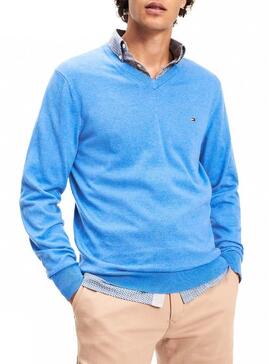 Pullover Tommy Hilfiger Organic Cotton Silk Blau