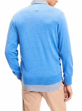 Pullover Tommy Hilfiger Organic Cotton Silk Blau