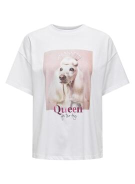 T-Shirt Only Queen weiß für damen