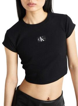 T-shirt Calvin Klein Jeans Slim Schwarz für Frauen