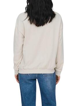 Sweatshirt Only Sille beige für frauen