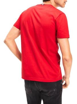 T-Shirt Tommy Hilfiger Strike Through Rot