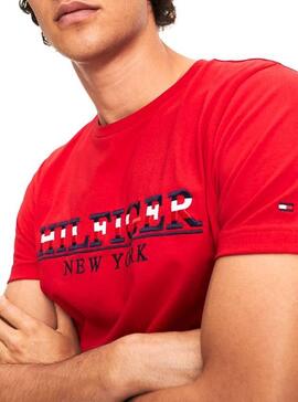 T-Shirt Tommy Hilfiger Strike Through Rot