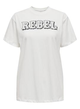 T-Shirt Only Dolla Rebel Weiß für frauen