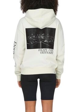 Hoodie Only Cassie weiß für frauen