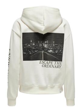 Hoodie Only Cassie weiß für frauen