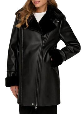 Mantel Only Mariam Biker schwarz für damen