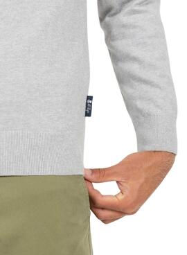 Pullover El Pulpo V-Ausschnitt Mischfarbe grau für herren