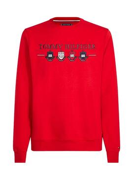 Sweatshirt Tommy Hilfiger Multi Crest Rot Herren