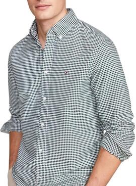 Hemd Tommy Hilfiger Gingham grün und weiß für herren