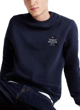 Sweatshirt Tommy Hilfiger Stack marineblau für herren