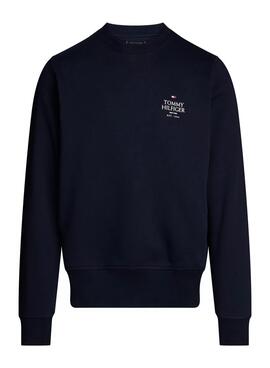 Sweatshirt Tommy Hilfiger Stack marineblau für herren