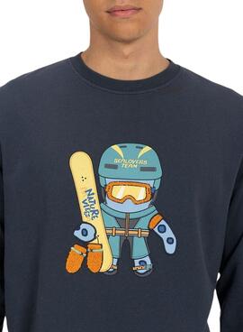 Sweatshirt El Pulpo Snowboard in Navy für Herren.