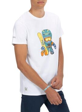 T-Shirt El Pulpo Snowboard in Weiß für herren