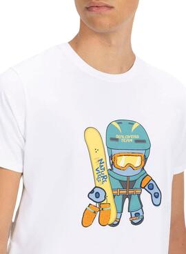 T-Shirt El Pulpo Snowboard in Weiß für herren