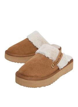 Clogs Pepe Jeans Dissy in Kamel und Beige für frauen