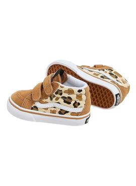 Turnschuhe Vans SK8 Mid Leopard in Kamel für mädchen