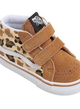 Turnschuhe Vans SK8 Mid Leopard in Kamel für mädchen