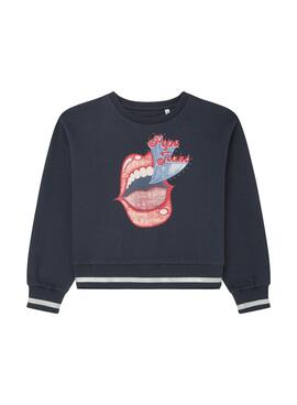 Pullover Pepe Jeans Tifini marineblau für mädchen