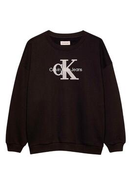 Sweatshirt Calvin Klein Jeans Teddy Monolog in Schwarz