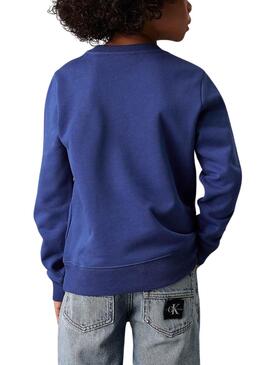 Sweatshirt Calvin Klein Monogramm blau für Kinder