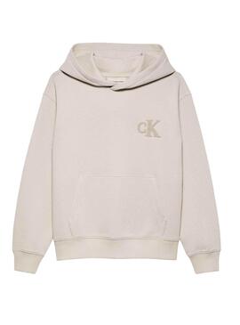 Kapuzenpullover Calvin Klein Jeans Bonded in Beige für jungen