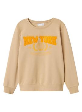 Sweatshirt Name It Lamane beige für jungen