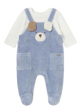 Strampler Mayoral Teddy Corduroy blau für Babys