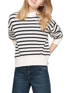 Pullover Tommy Hilfiger Stripe in Weiß und Marineblau